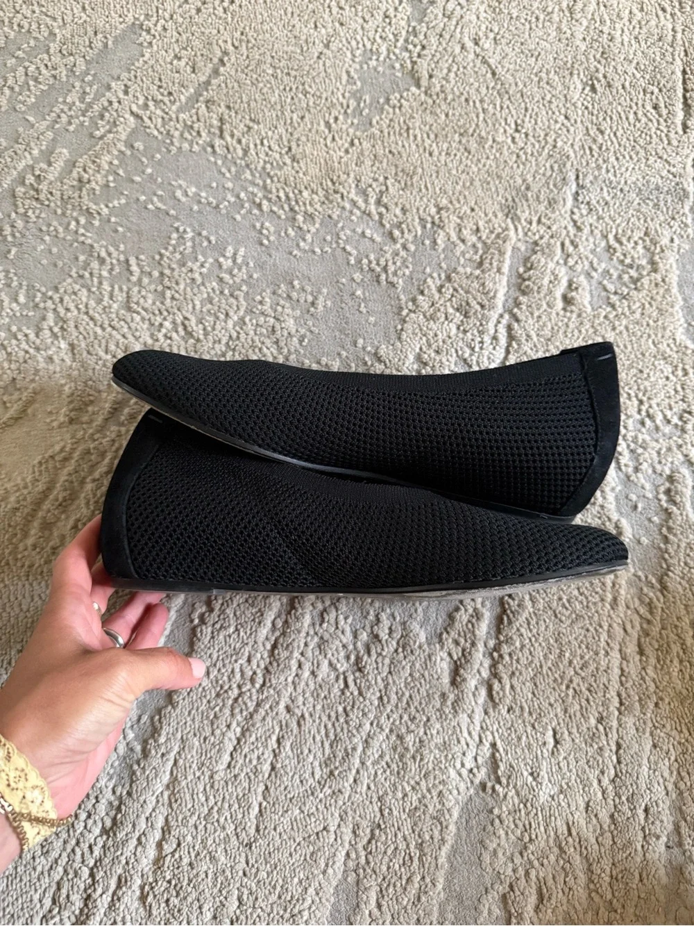 EILEEN FISHER Black knit ballet flats Heaven Stretch Knit Modern Wedge 10